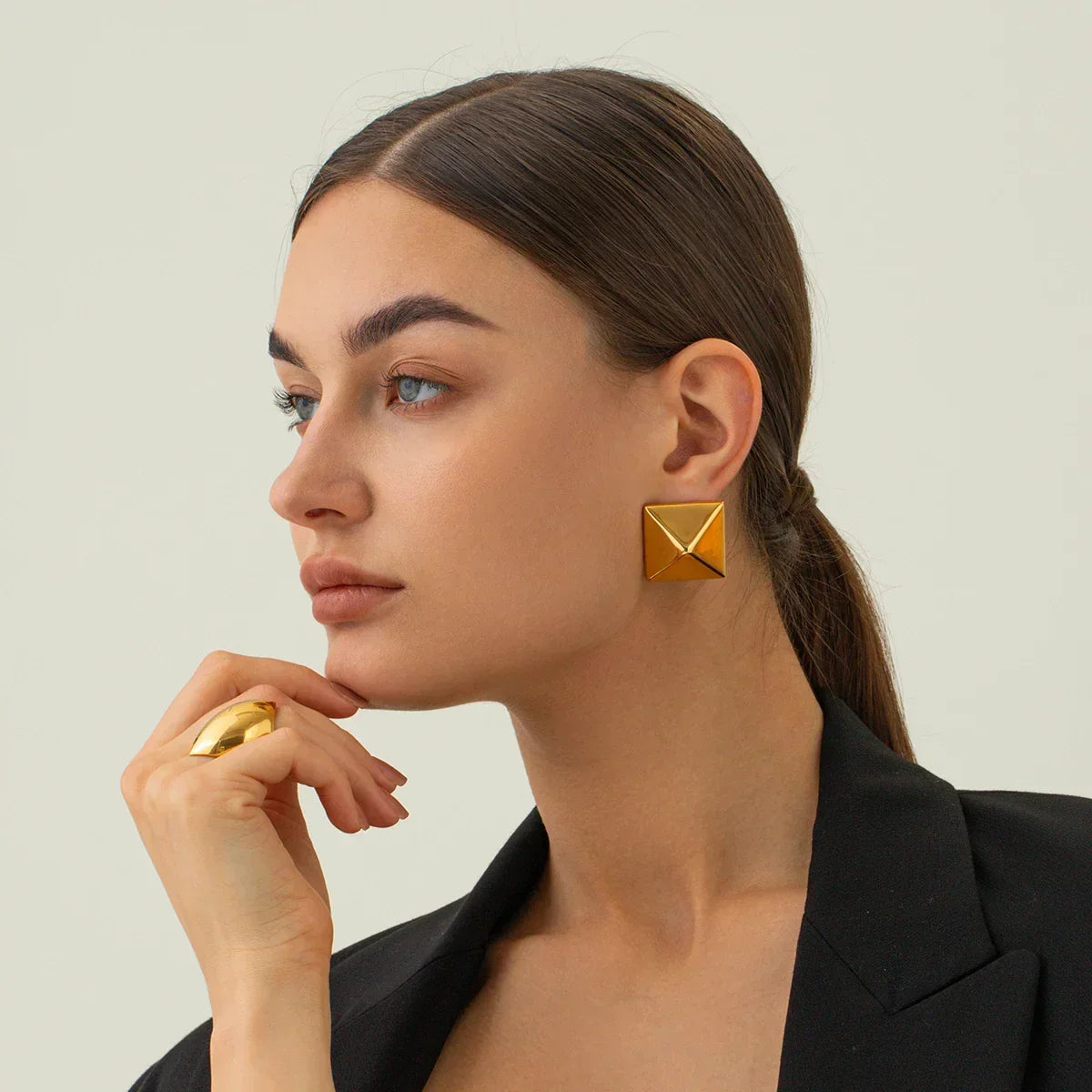 [ElanLuxe]Barbara Gold Earrings