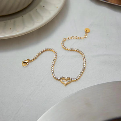 [ElanLuxe]Patrice Diamond Heart Bracelet