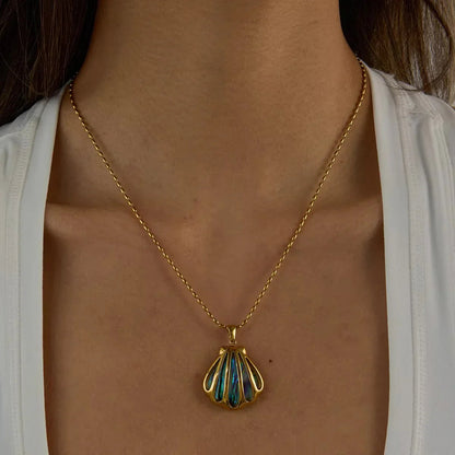 [ElanLuxe]Nixie Gold Seashell Pendant