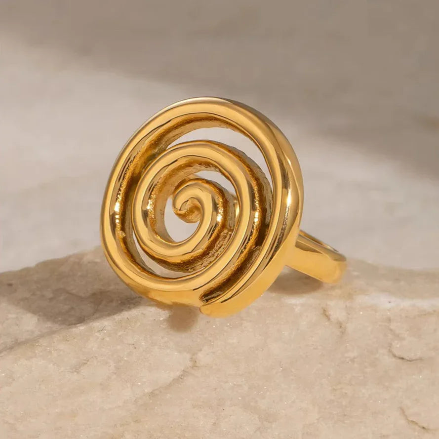 [ElanLuxe]Christy Spiral Gold Ring