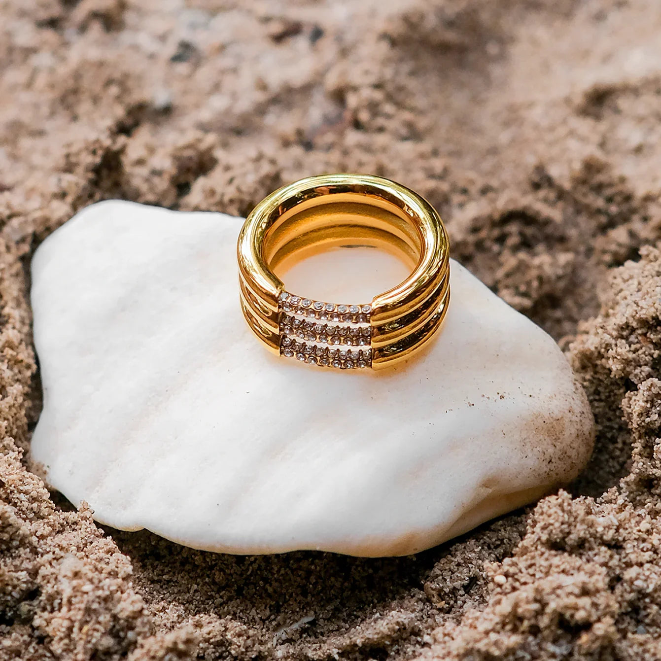 [ElanLuxe]Serenity Diamond Gold Ring