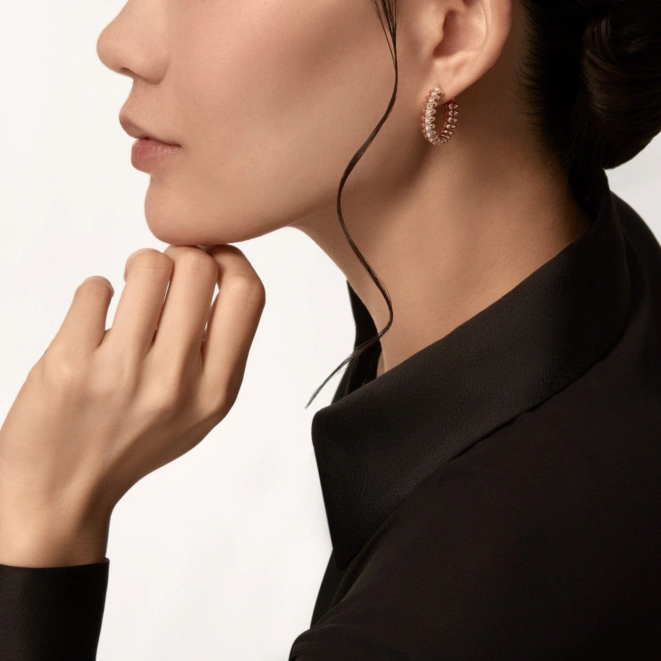 [ElanLuxe Jewelry]CLASH 6.4MM FULL DIAMOND SMALL EARRINGS