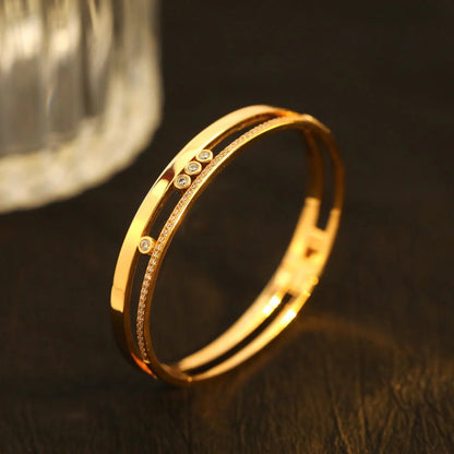 [ElanLuxe Jewelry]Move Romane Diamond Bangle Bracelet