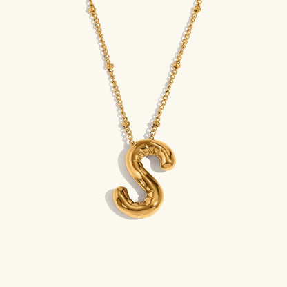 [ElanLuxe]Balloon Gold Initial Necklace
