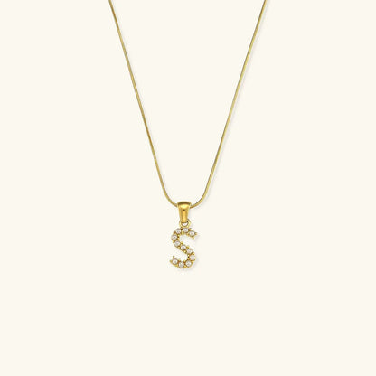 [ElanLuxe]Augustine Initial Letter Pearl Necklace