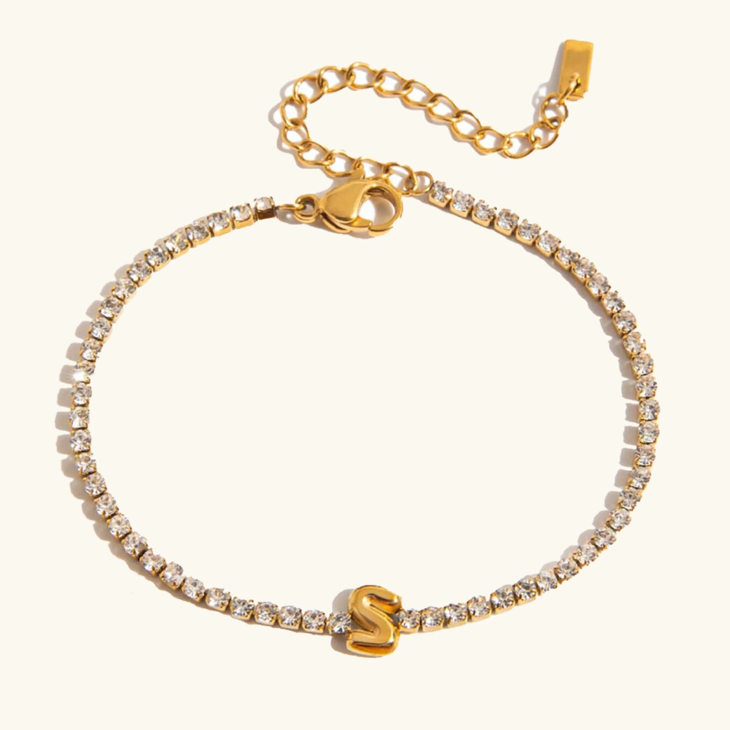[ElanLuxe]Avaria Bubble Letter Tennis Bracelet