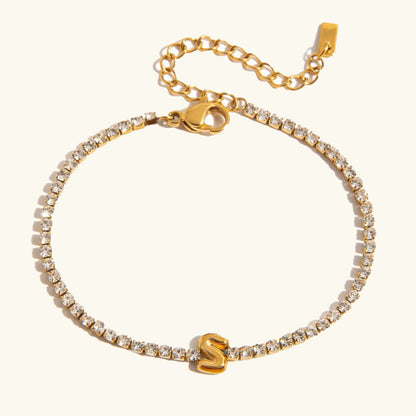 [ElanLuxe]Avaria Bubble Letter Tennis Bracelet
