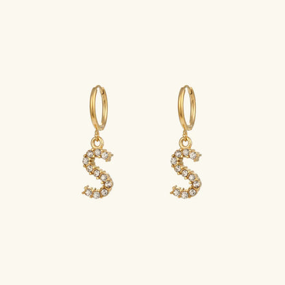 [ElanLuxe]Wilhemina Initial Letter Earrings