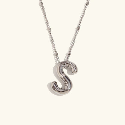 [ElanLuxe]Balloon Gold Initial Necklace