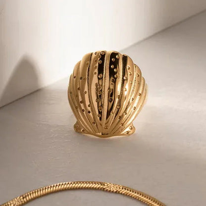 [ElanLuxe]Aloha Gold Seashell Ring