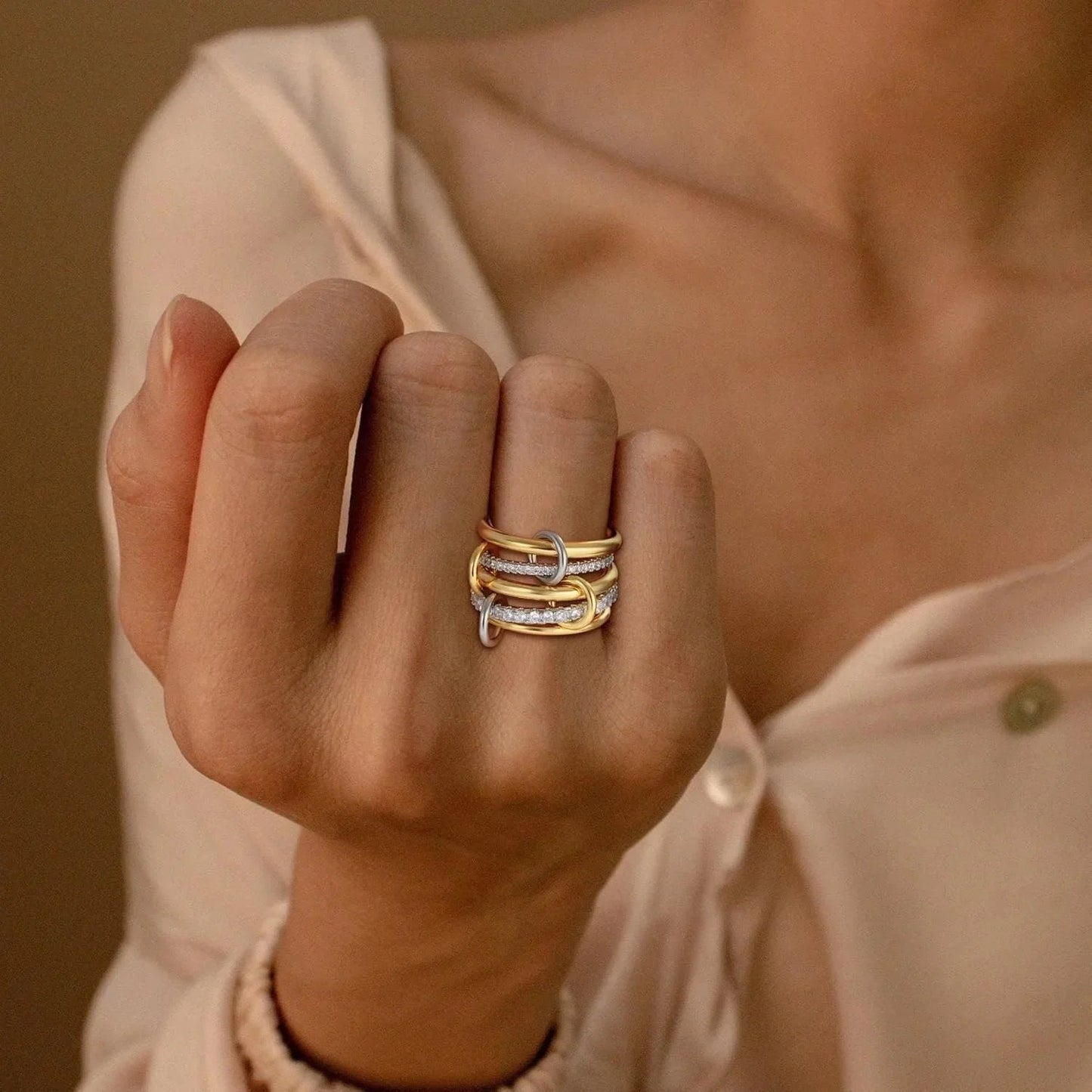 [ElanLuxe]Vera Stacked Diamond Ring