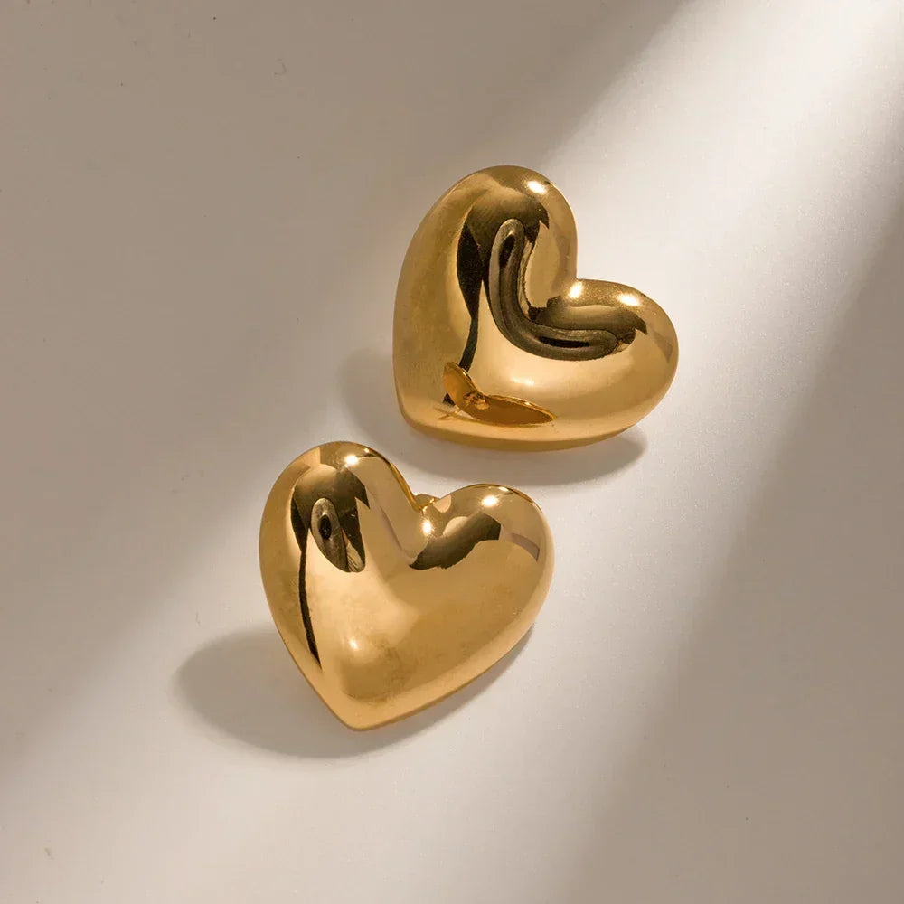 [ElanLuxe]Aubree Gold Heart Earrings
