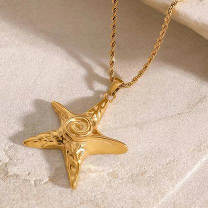 [ElanLuxe]Tammy Gold Starfish Necklace
