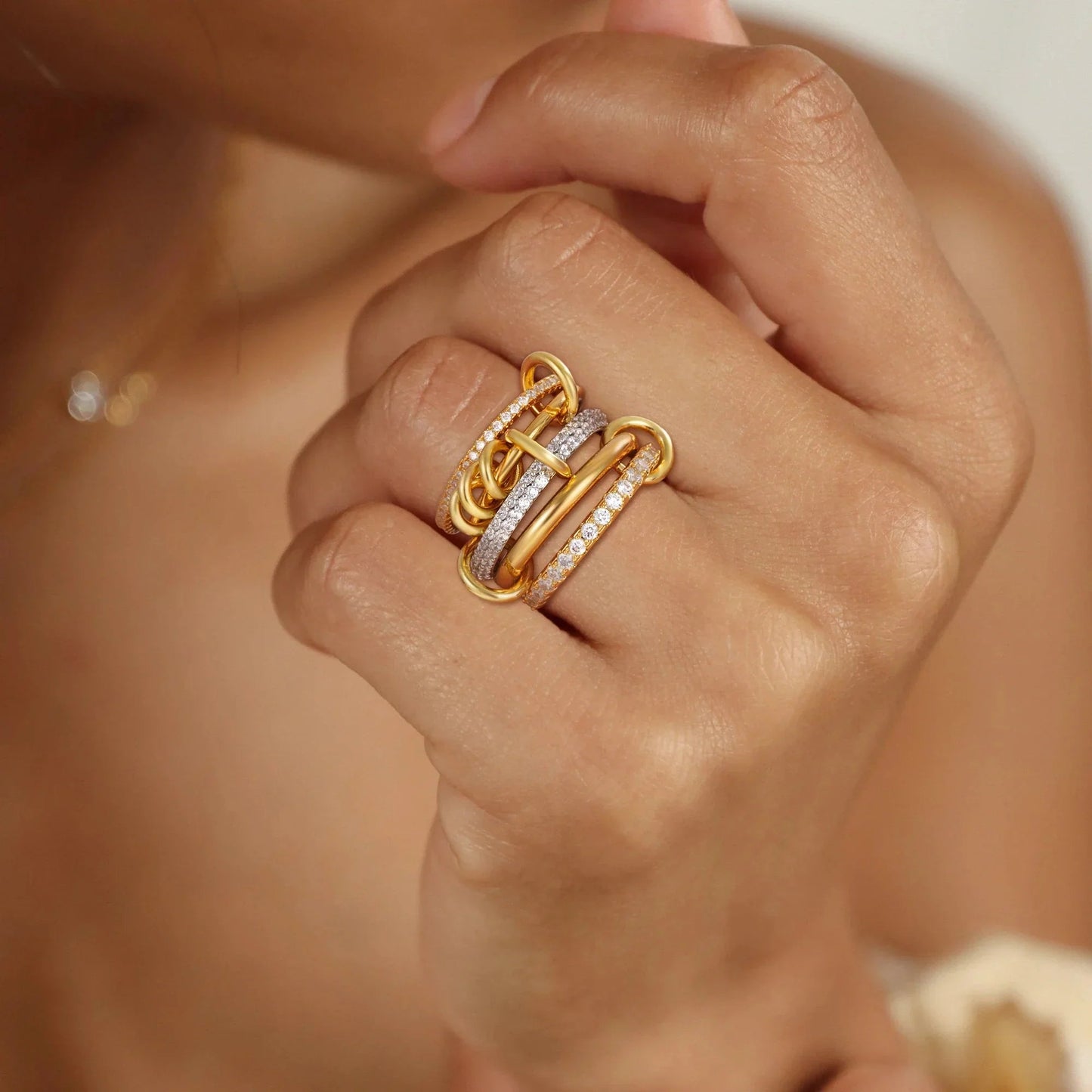 [ElanLuxe]Blaise Stacked Diamond Ring