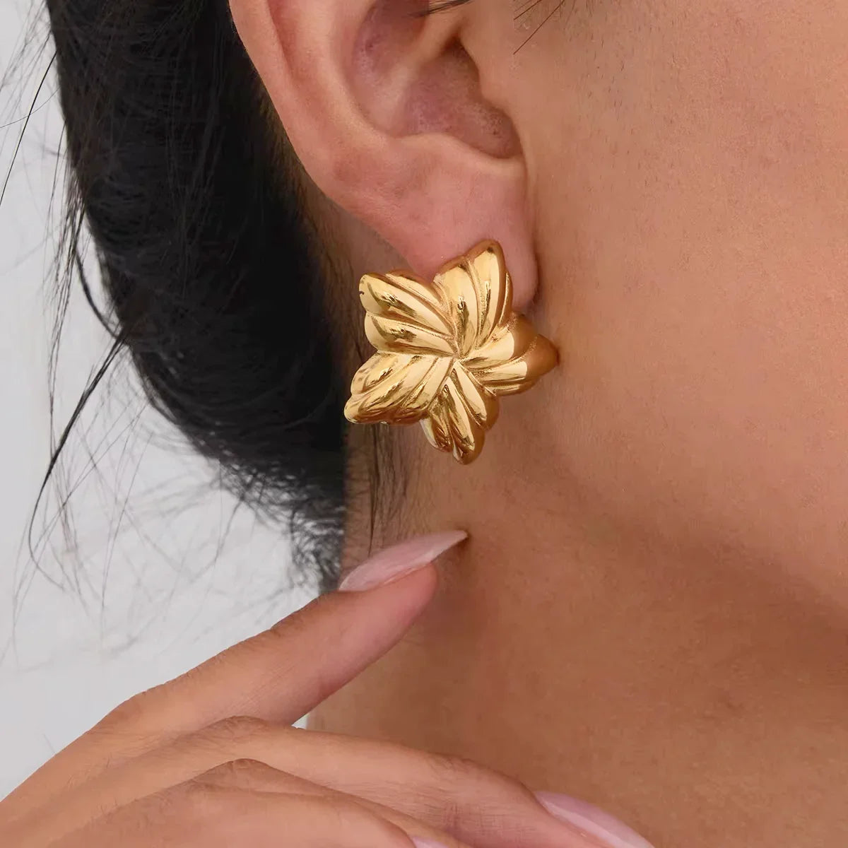 [ElanLuxe]Thymes Gold Star Earrings