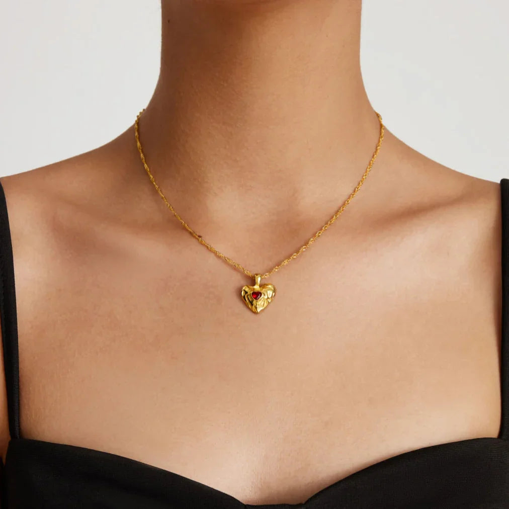 [ElanLuxe]Vesper Gold Heart Necklace