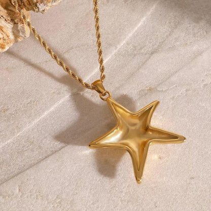 [ElanLuxe]Tammy Gold Starfish Necklace
