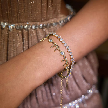 [ElanLuxe]Honora Ribbon Knot Diamond Bracelet