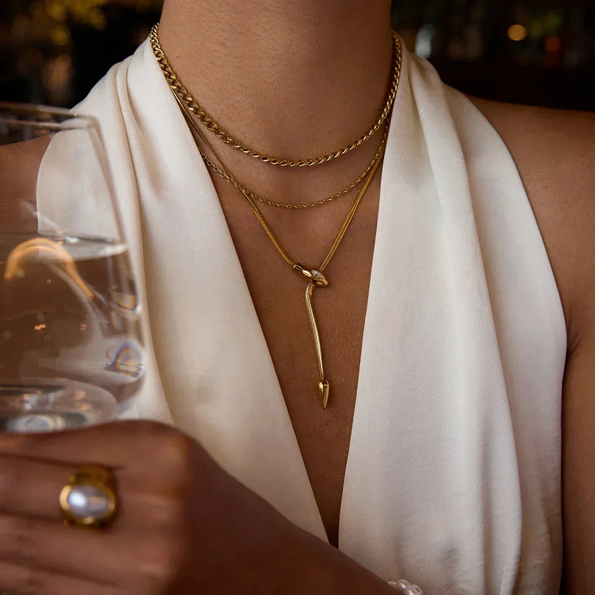 [ElanLuxe]Ysolde Gold Chain Necklace