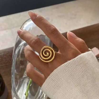 [ElanLuxe]Christy Spiral Gold Ring