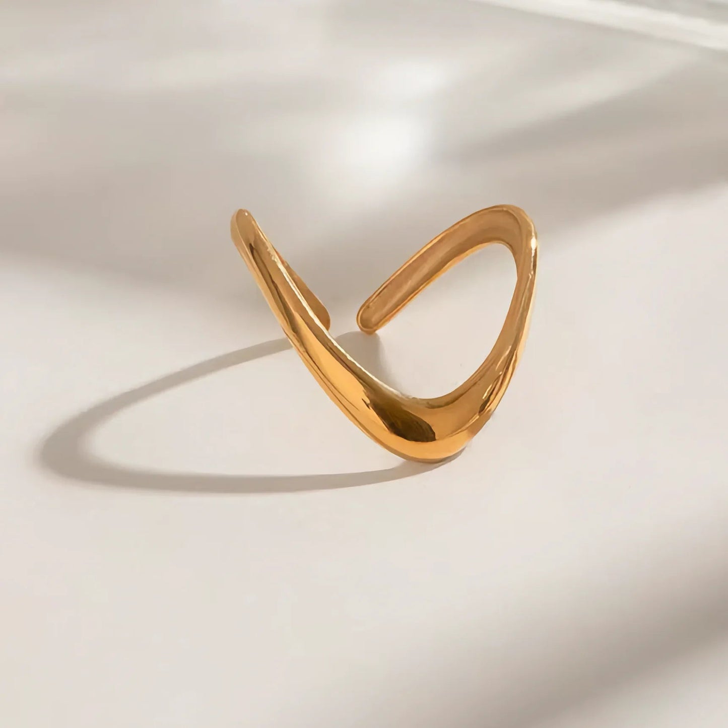 [ElanLuxe]Paisley Gold Arc Ring