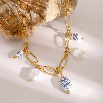 [ElanLuxe]Cerulean Freshwater Pearl Necklace