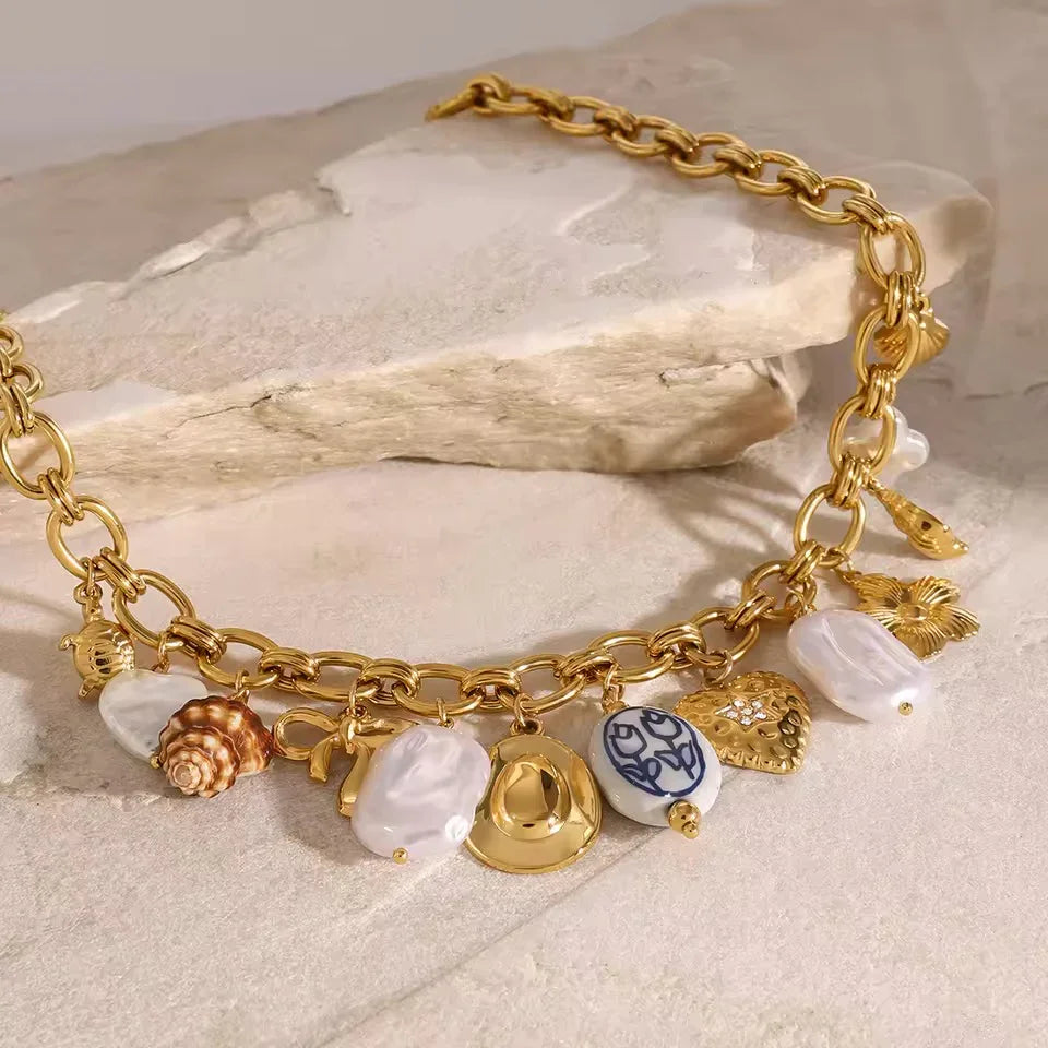 [ElanLuxe]Wavecrest Ocean-Inspired Necklace