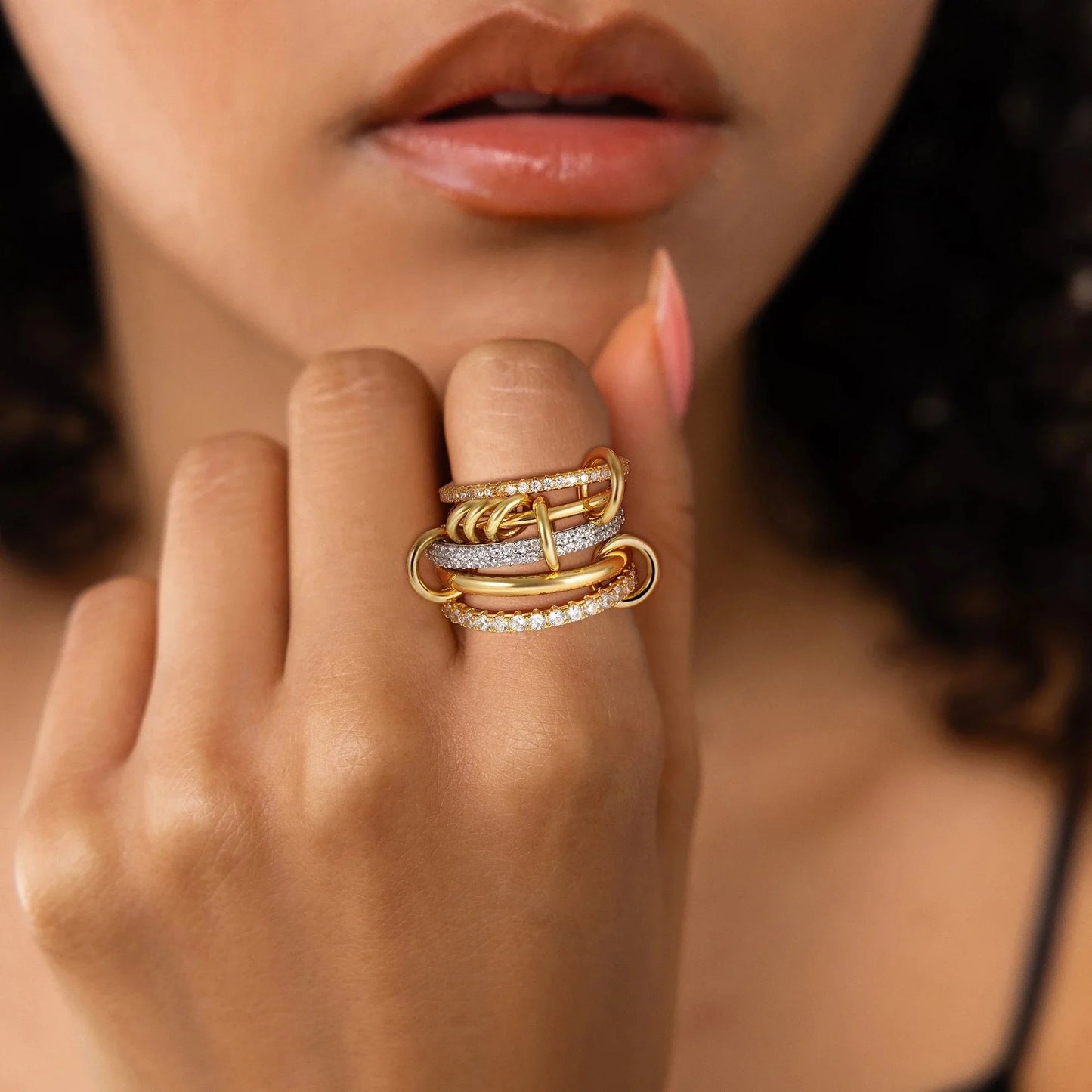 [ElanLuxe]Blaise Stacked Diamond Ring