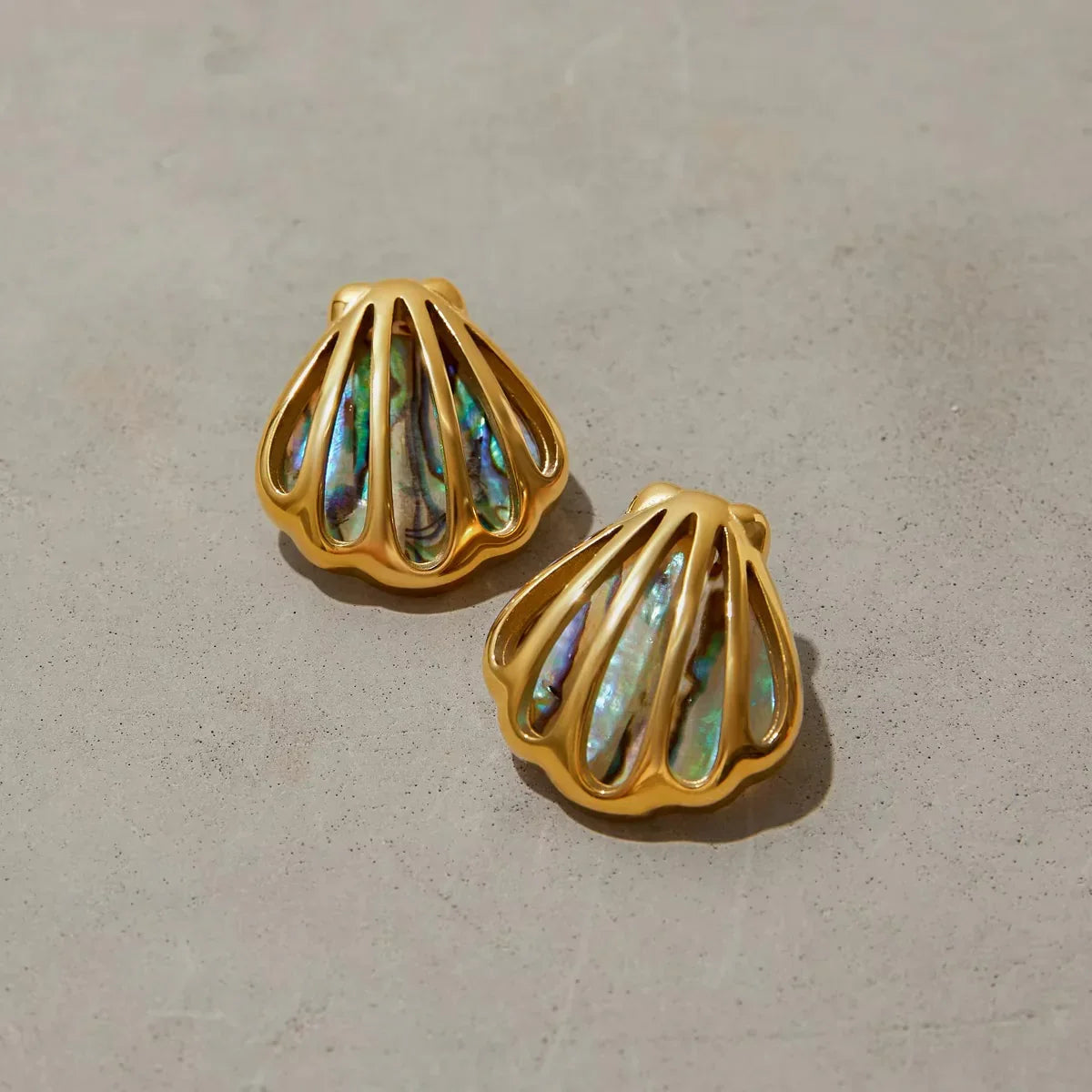 [ElanLuxe]Nixie Gold Seashell Earrings