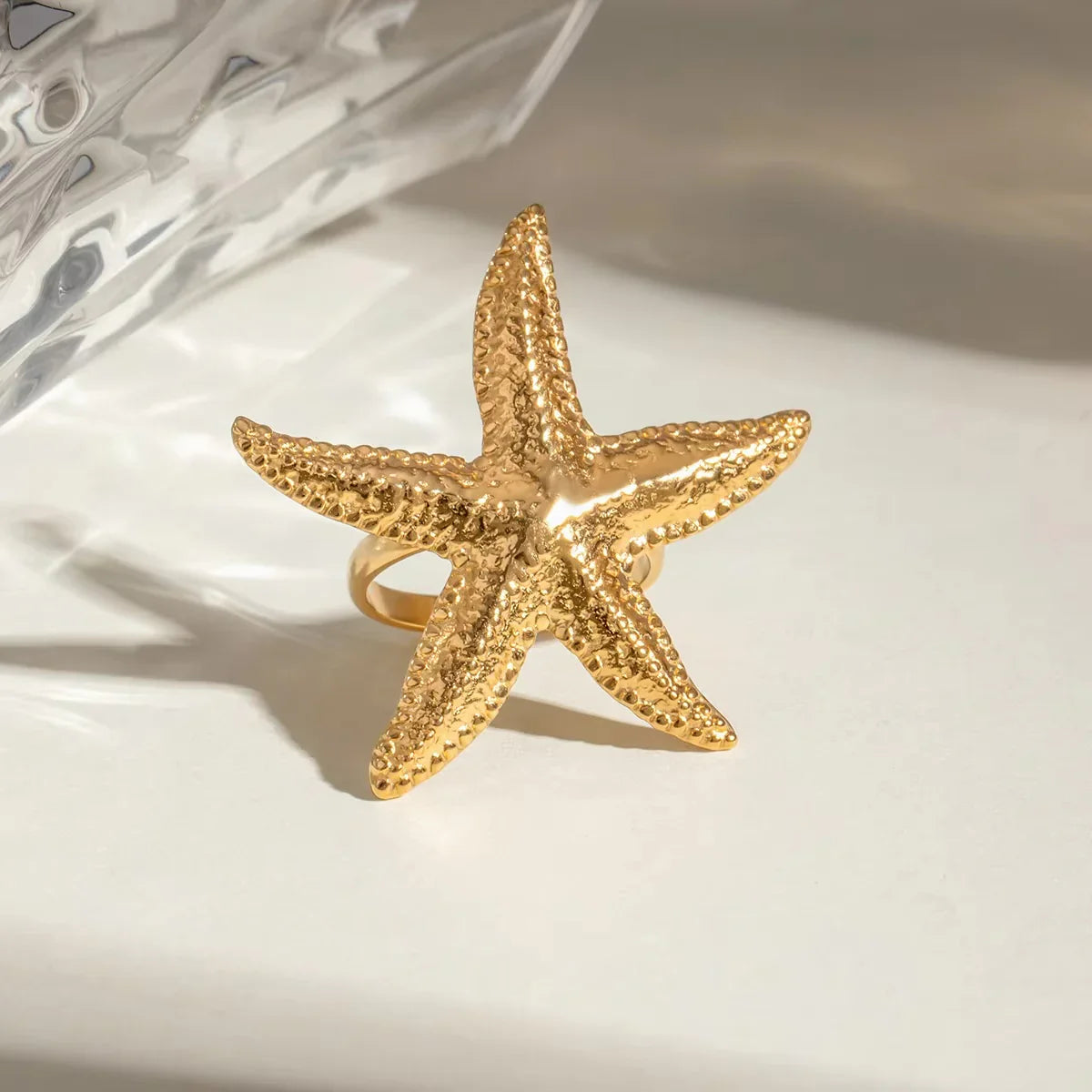 [ElanLuxe]Seabreeze Gold Starfish Ring