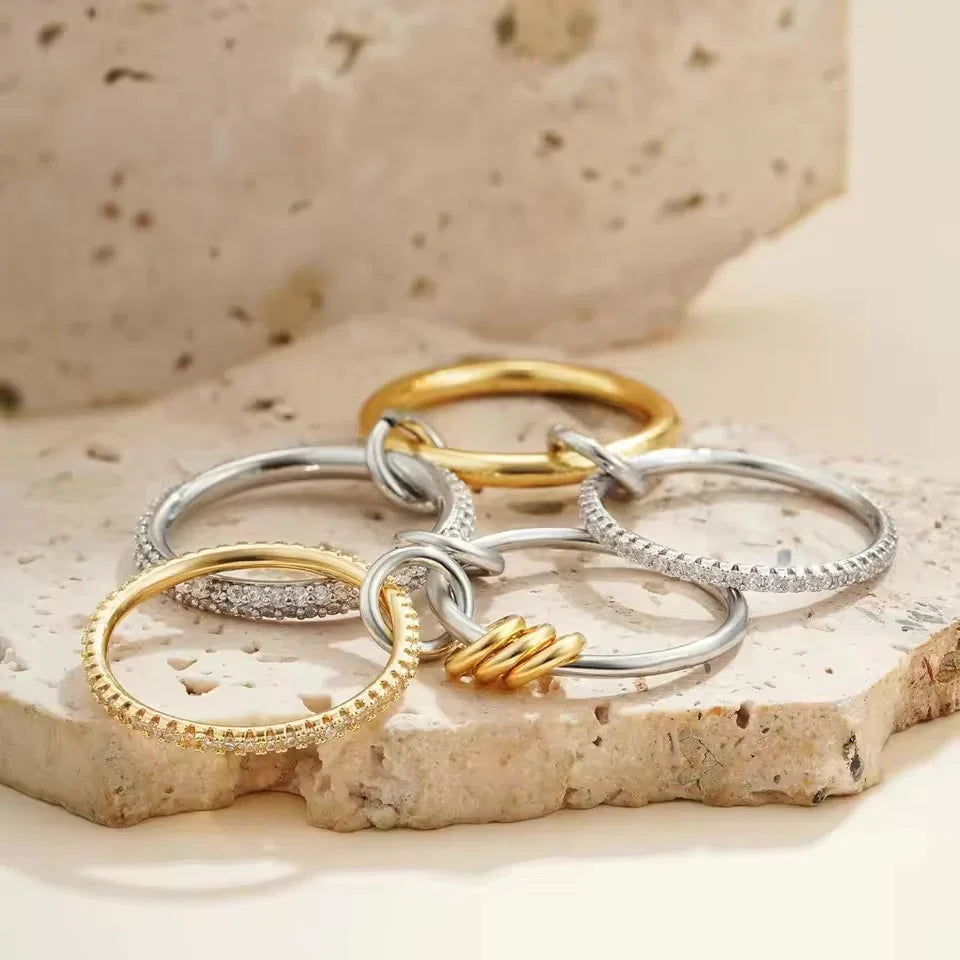 [ElanLuxe]Collina Stacked Diamond Ring