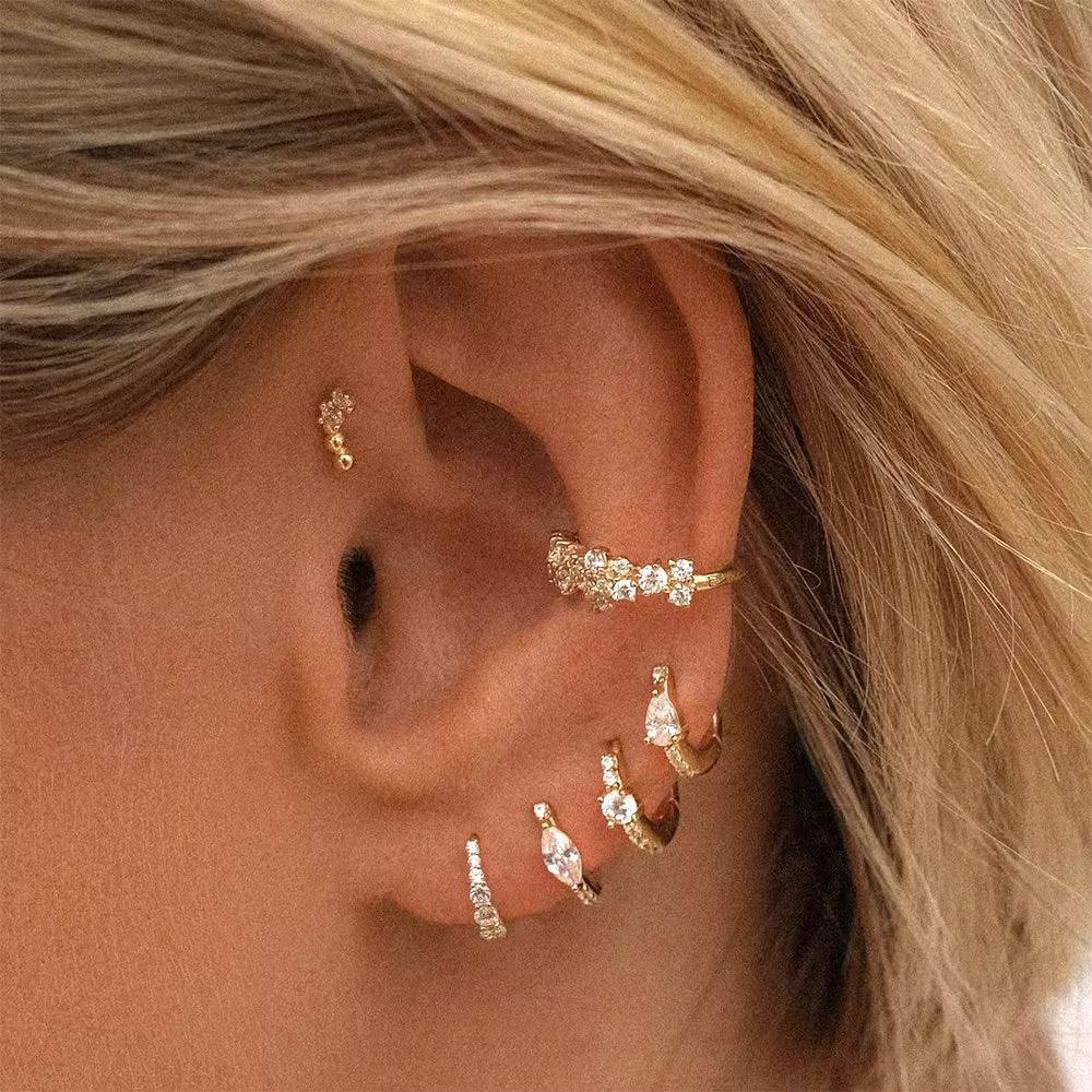[ElanLuxe]Mariah Mini Diamond Hoops