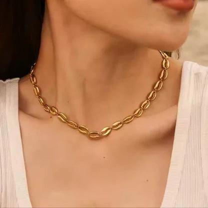 [ElanLuxe]Pacifica Gold Seashell Necklace