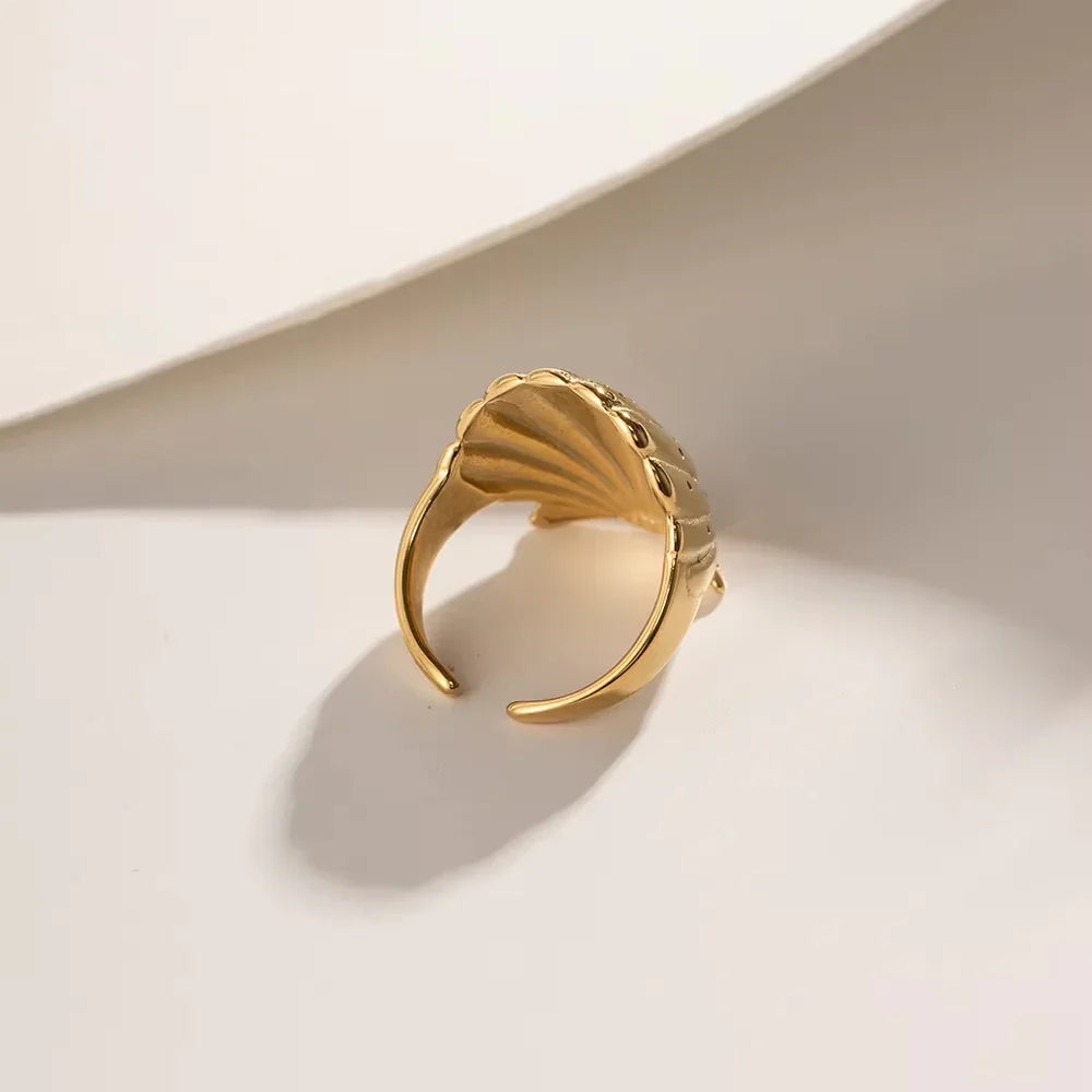 [ElanLuxe]Aloha Gold Seashell Ring