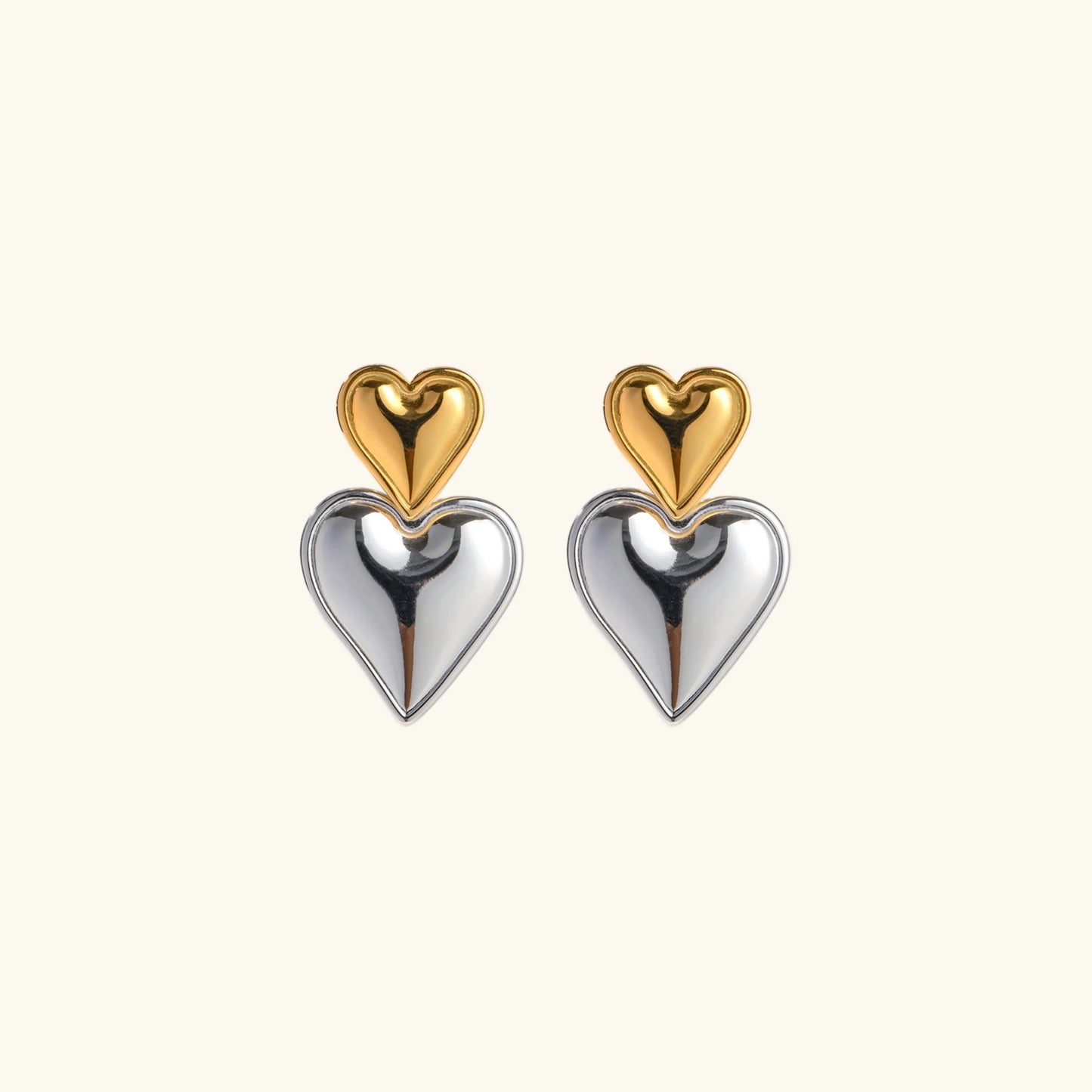 [ElanLuxe]Zofia Two Tone Heart Earrings