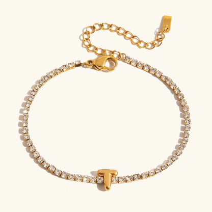[ElanLuxe]Avaria Bubble Letter Tennis Bracelet