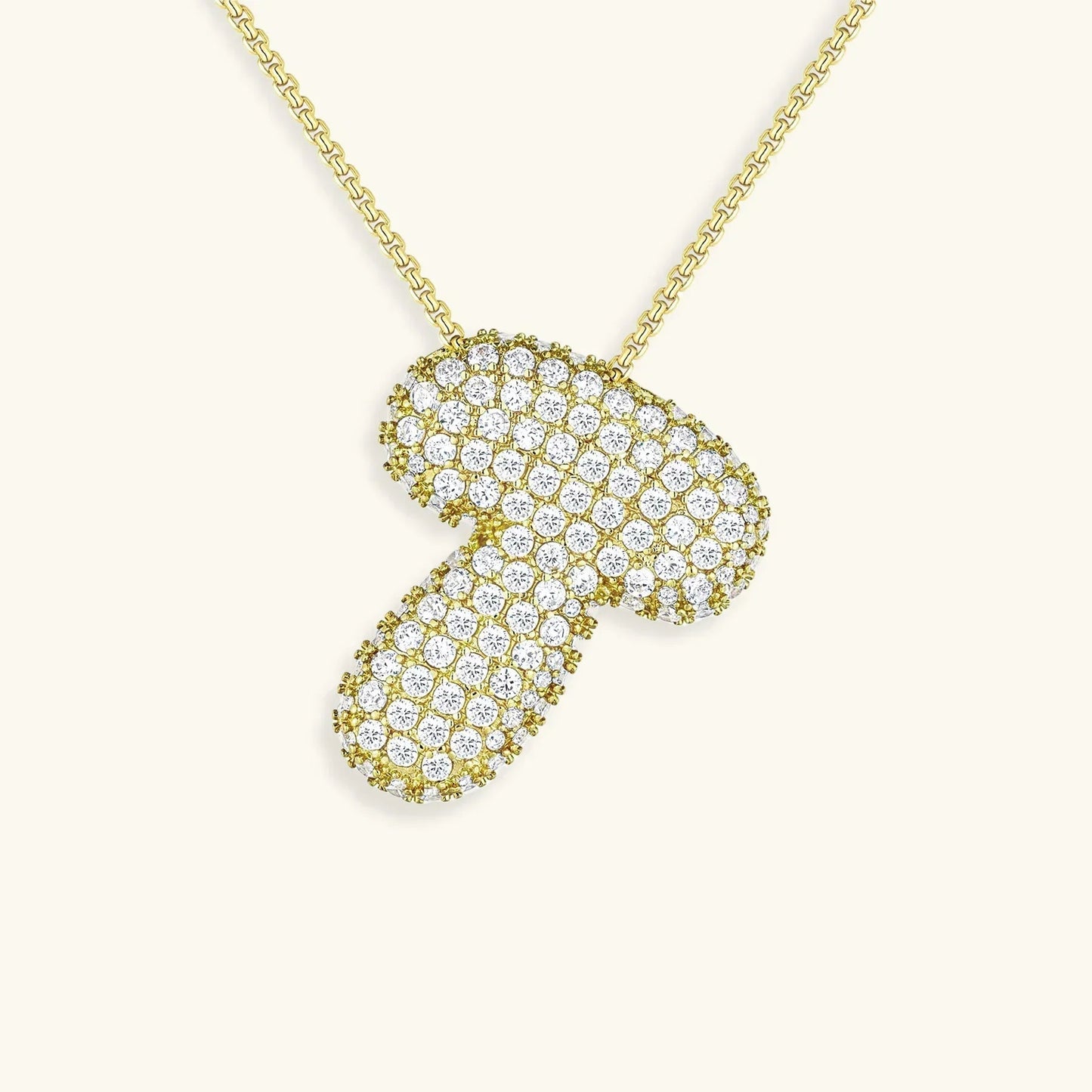 [ElanLuxe]Bubble Initial Diamond Necklace