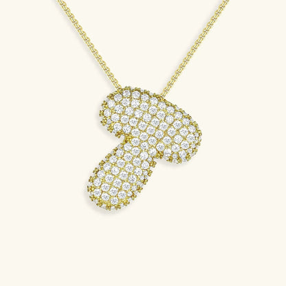 [ElanLuxe]Bubble Initial Diamond Necklace