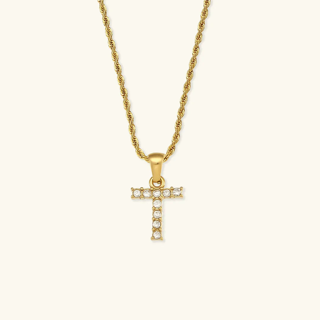 [ElanLuxe]Maeve Letter Initial Diamond Necklace
