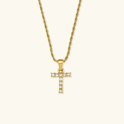 [ElanLuxe]Maeve Letter Initial Diamond Necklace