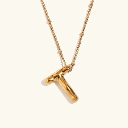 [ElanLuxe]Balloon Gold Initial Necklace