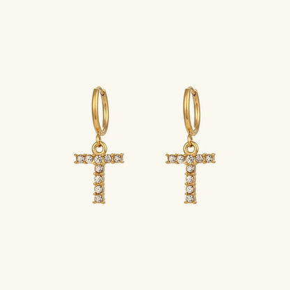 [ElanLuxe]Wilhemina Initial Letter Earrings