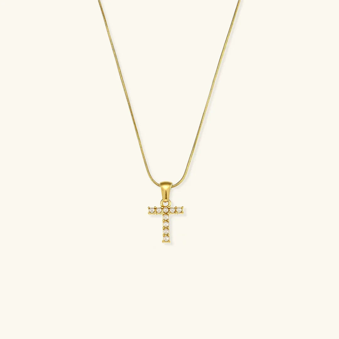[ElanLuxe]Augustine Initial Letter Pearl Necklace