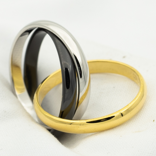 [ElanLuxe Jewelry]TRINITY RING BLACK GOLD SILVER