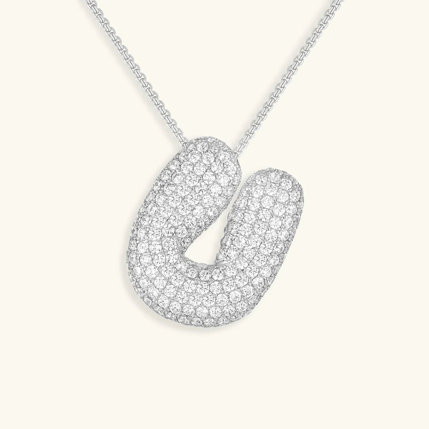 [ElanLuxe]Bubble Initial Diamond Necklace