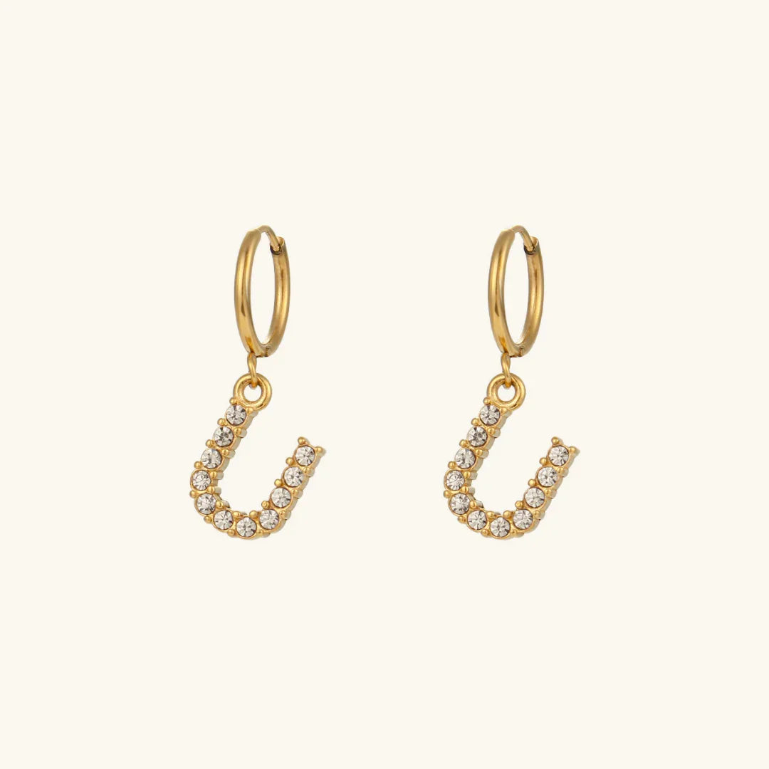 [ElanLuxe]Wilhemina Initial Letter Earrings