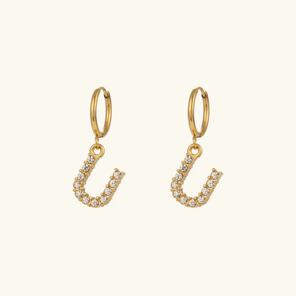 [ElanLuxe]Wilhemina Initial Letter Earrings