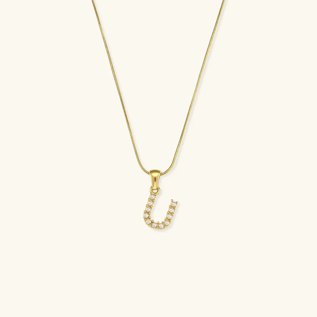 [ElanLuxe]Augustine Initial Letter Pearl Necklace