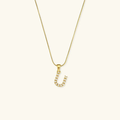 [ElanLuxe]Augustine Initial Letter Pearl Necklace