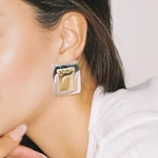 [ElanLuxe]Jocelyn Two Tone Earrings
